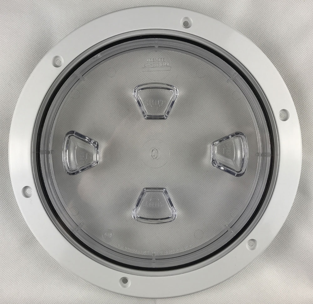 9" White Round Beckson Non-Skid Pry Out Boat Deck Plate | Christmas Central
